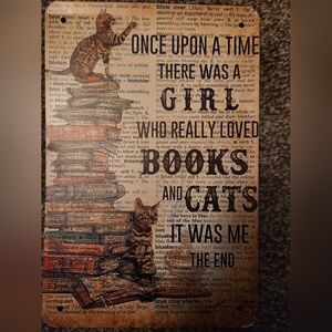 Books and Cats Decorative Sign